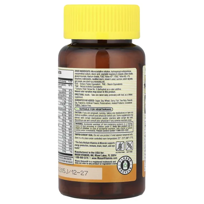 Mason Natural, ежедневный комплекс витаминов и минералов, 60 таблеток