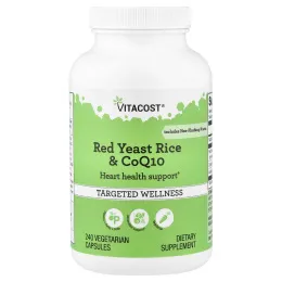 Vitacost, красный ферментированный рис и коэнзим Q10, 240 вегетарианских капсул