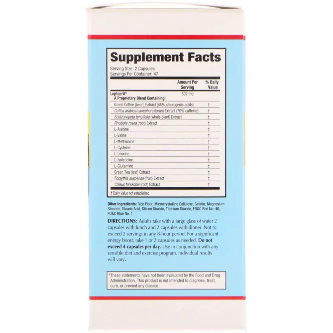 Generix Laboratories, Leptopril, контроль веса, 95 капсул