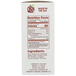 Vermont Village, Органический, шот с яблочным уксусом, куркума и мед, 12 саше, по 28 г каждое