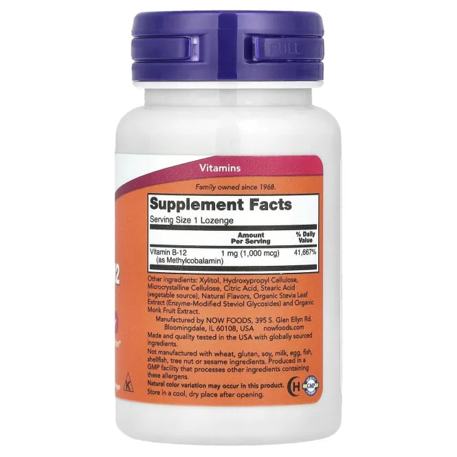 NOW Метил B-12 1000 мкг, 100 пастилок для рассасывания