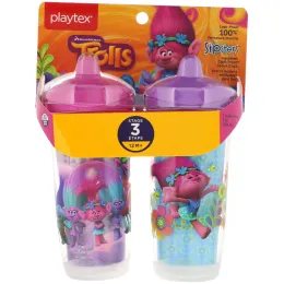 Playtex Baby, Sipsters, Тролли, Возраст 12 месяцев и старше, 2 чашки, По 9 унц. (266 мл) каждая