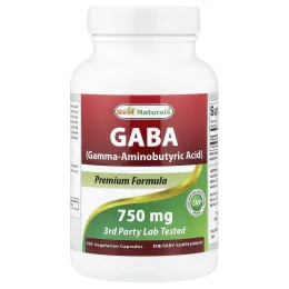 Best Naturals, ГАМК, 750 мг, 100 вегетарианских капсул
