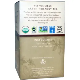 Choice Organic Teas, Органический белый пион, белый чай, 16 чайных пакетиков, 0,8 унции (24 г)