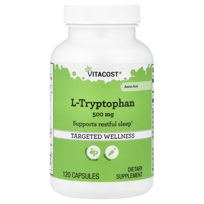 Vitacost, L-Tryptophan, 500 mg, 120 Capsules
