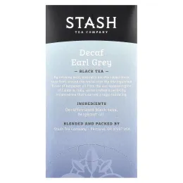 Stash Tea, черный чай, с бергамотом, без кофеина, 18 чайных пакетиков, 33 г (1,1 унции)