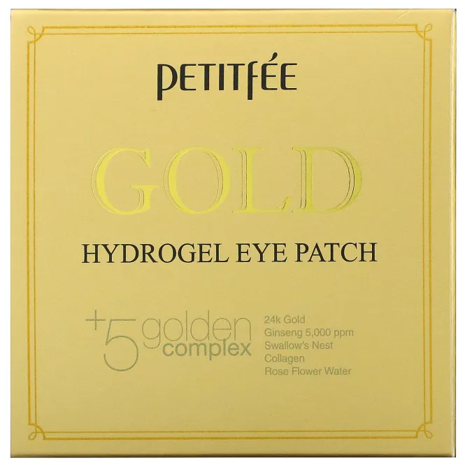 Petitfee Гидрогелевые патчи для век Gold Hydrogel, 60 штук