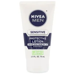 Nivea, Защитный лосьон для мужчин, для чувствительной кожи, SPF 15, 75 мл (2,5 жидк. унции)