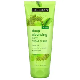 Freeman Beauty, Deep Cleansing Body Sugar Scrub, Green Tea, 6 fl oz (175 ml)