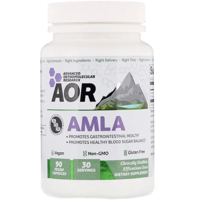 Advanced Orthomolecular Research AOR, AMLA, 90 Vegan Capsules