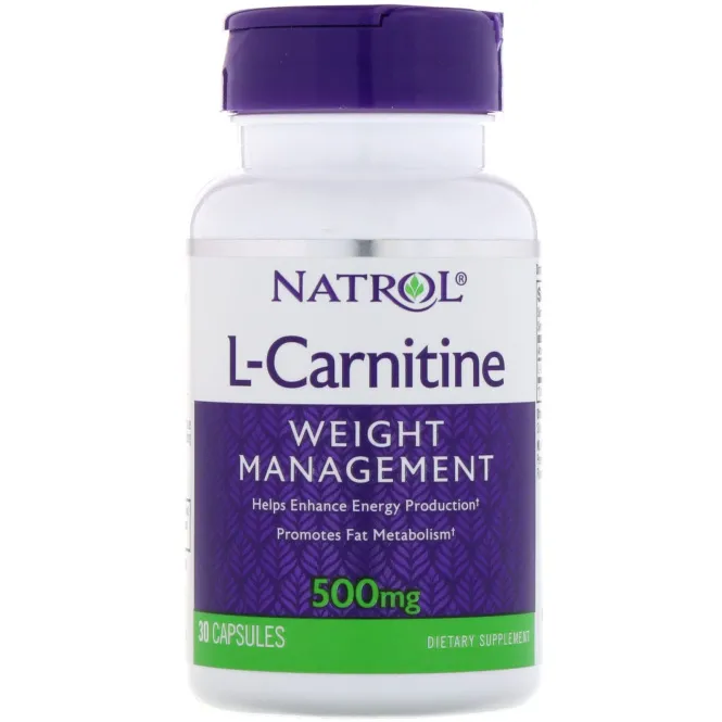 Natrol, L-карнитин, 500 мг, 30 капсул