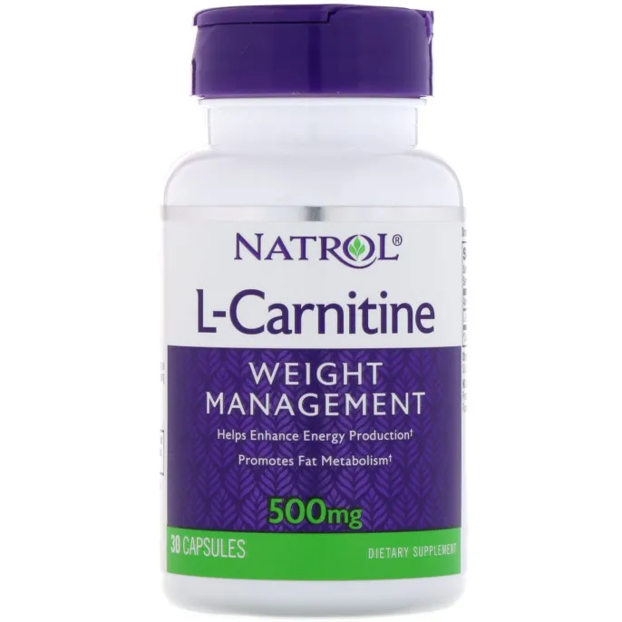 Natrol, L-карнитин, 500 мг, 30 капсул