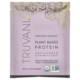 Truvani, Растительный протеин, без ароматизаторов и подсластителей, 10 пакетиков по 28 г (0,99 унции)