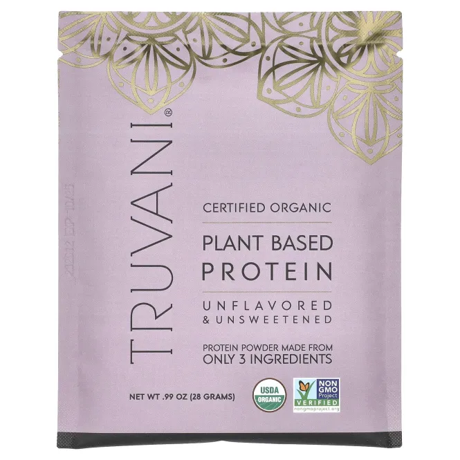 Truvani, Растительный протеин, без ароматизаторов и подсластителей, 10 пакетиков по 28 г (0,99 унции)