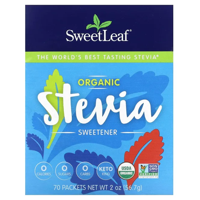 SweetLeaf Stevia, Органический подсластитель на основе стевии, 70 пакетиков, 56,7 г (2 унции)