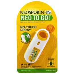 Neosporin, + Обезболивающее средство Neo To Go!, Антисептический обезболивающий спрей для оказания первой помощи, 7,7 мл