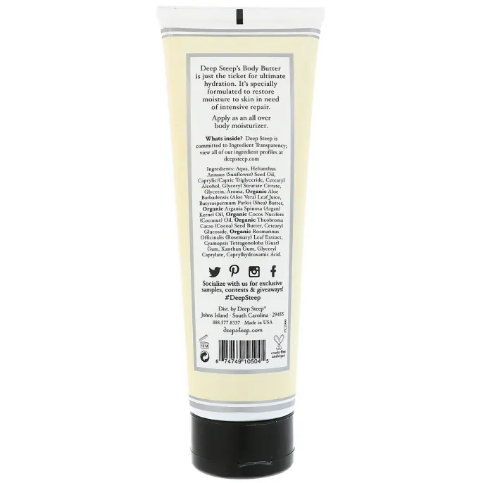 Deep Steep, Body Butter, Pure Coconut, 8 fl oz (237 ml)