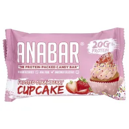 The Anabar, The Protein-Packed Candy Bar®, кекс с глазурью из клубники, 12 батончиков по 65 г (2,29 унции)