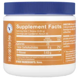 The Vitamin Shoppe, D-рибоза в порошке, 200 г (7,05 унции)