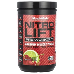 MuscleMeds, Nitro Lift ™, предтренировочный комплекс, вишня и лайм, 518 г (1,14 фунта)