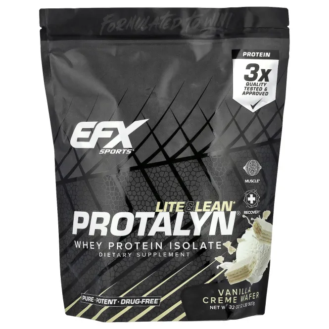 EFX Sports, Protalyn® изолят сывороточного протеина, вафли с ванильным кремом, 907 г (2 фунта)