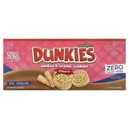 ChocZero, Premium Cookies, Golden Dunkies, ванильное печенье с кремом, чуррос, 12 упаковок по 21 г (0,75 унции)