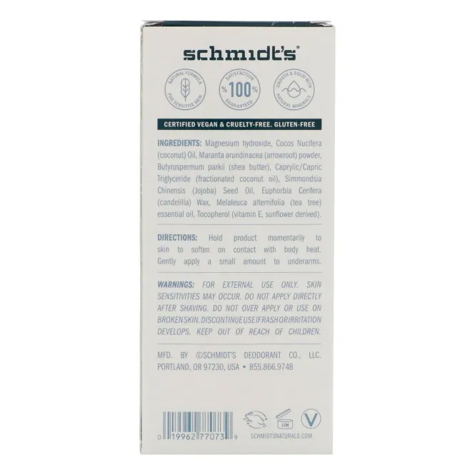 Schmidt's, Формула для чувствительной кожи, чайное дерево, 3,25 унции (92 г)