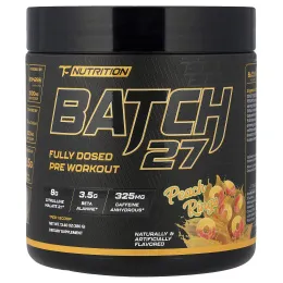 TC Nutrition, Batch 27, полноценная предтренировочная добавка, со вкусом персика, 380 г (13,4 унции)