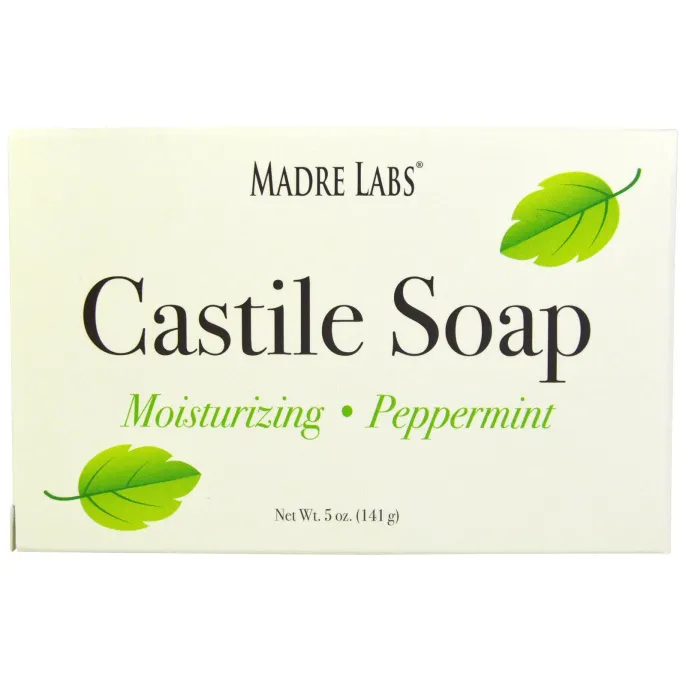 Madre Labs, Мыло Castile, вегетарианский, перечная мята, 5 унций (141 г)