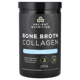 Dr. Axe / Ancient Nutrition, Коллаген из костного бульона, Ваниль, 517 г (18.2 oz)