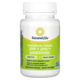 Renew Life, Metabolic Boost, Pre + Pro + Postbiotic, 30 вегетарианских капсул