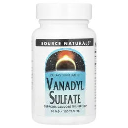 Source Naturals, Ванадила сульфат, 10 мг, 100 таблеток