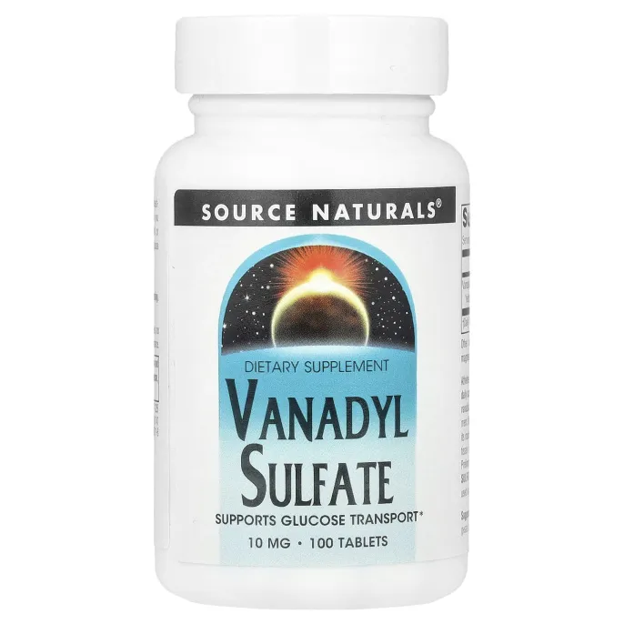 Source Naturals, Ванадила сульфат, 10 мг, 100 таблеток