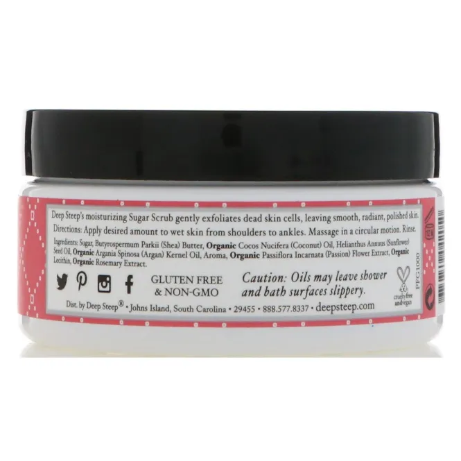 Deep Steep, Сахарный скраб, маракуйя и гуава, 8 унций (226 г)