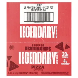Legendary Foods, протеиновые чипсы, пицца, 7 пачек по 34 г (1,2 унции)