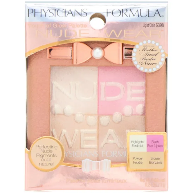 Physicians Formula, Nude Wear, палетка Touch of Glow, светлая, 0.24 унции (7 г)