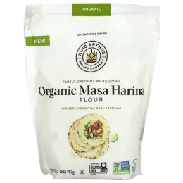 King Arthur Flour, Органическая маса-харина из белой кукурузы мелкого помола, 907 г (2 фунта)