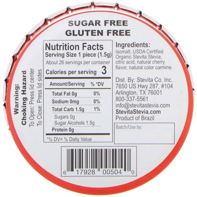 Stevita, Naturals, леденцы без сахара, веселая вишня, 40 г