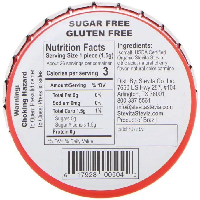 Stevita, Naturals, леденцы без сахара, веселая вишня, 40 г