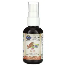 Garden of Life MyKind Organics B-12 Органический спрей со вкусом малины 2 унции (58 мл)