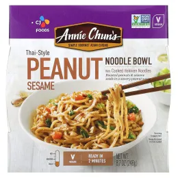 Annie Chun's, Тарелка лапши, арахис и кунжут, мягкая, 8,8 унц. (250 г)