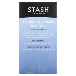Stash Tea, Earl Grey, черный чай, двойной бергамот, 18 чайных пакетиков, 33 г (1,1 унции)