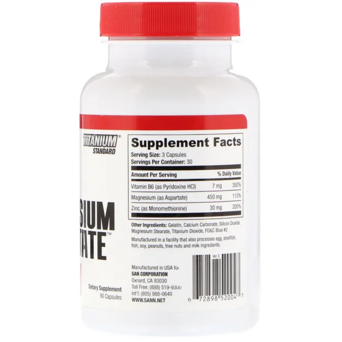 SAN Nutrition, Цинк и магния аспартат, 90 капсул