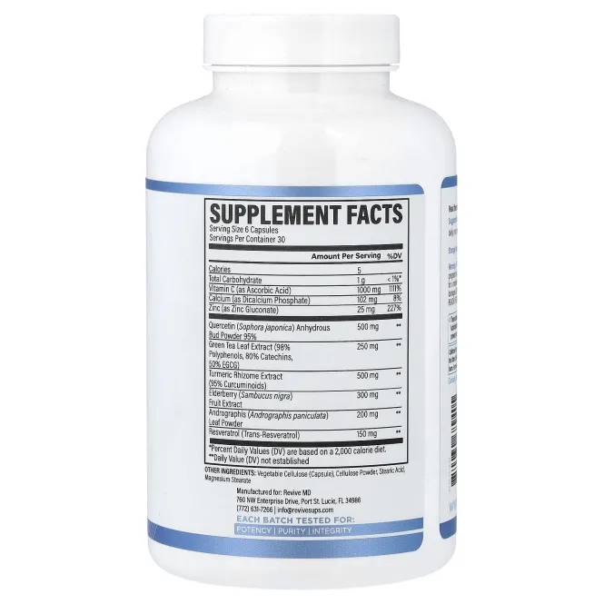 Revive, Immune Defense, добавка для защиты иммунитета, 180 вегетарианских капсул