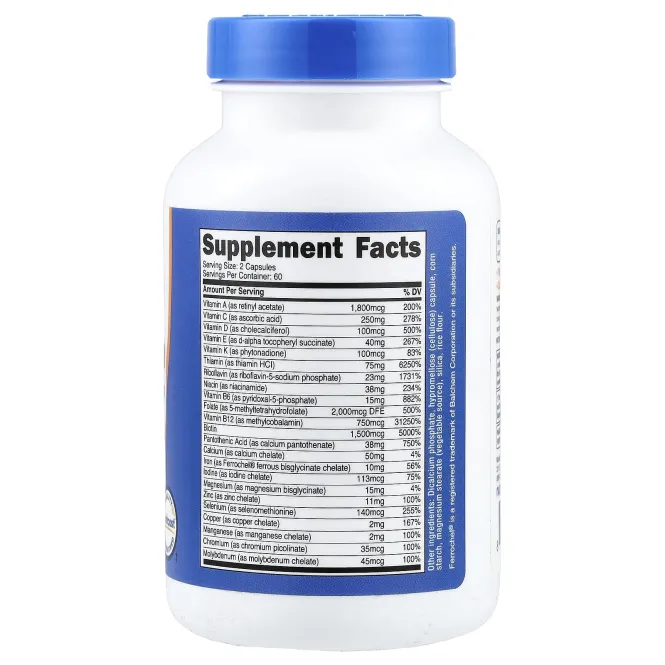 Nutricost, метилированные мультивитамины, 120 капсул