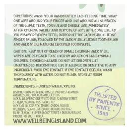 Jack n' Jill, Натуральные влажные салфетки для десен и зубов младенца, 25 салфеток в индивидуальных упаковках