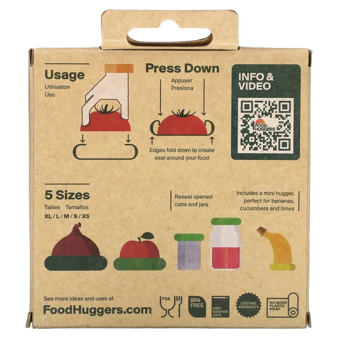 Food Huggers, многоразовые силиконовые консервные банки, 5 шт.