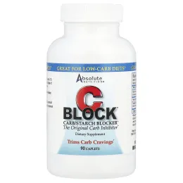 Absolute Nutrition, C Block, блокировщик крахмала и углеводов, 90 капсул