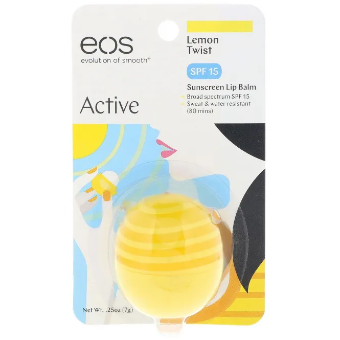 EOS, Солнцезащитный бальзам для губ SPF 15, с ароматом лимона, 7 г (0.25 oz)