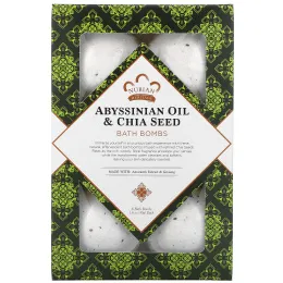Nubian Heritage, Abyssinian Oil & Chia Seed, Bath Bombs, 6 Bath Bombs, 1.6 oz (45 g) Each